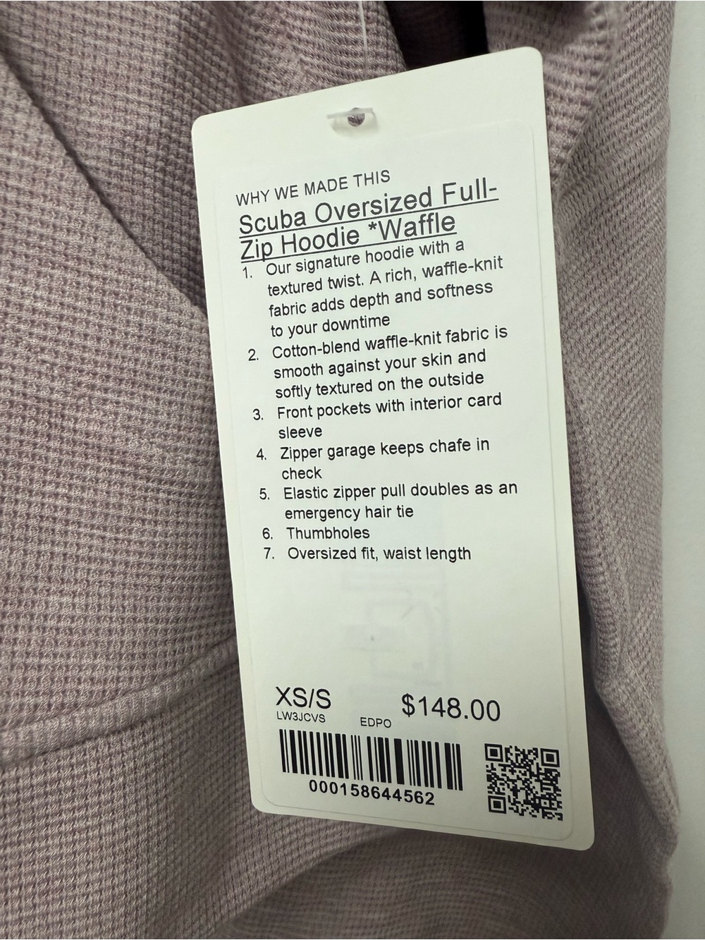 LuluLemon Scuba Oversized Full-Zip Waffle Knit Hoodie+Pant SET in Heathered Pink - Picture 7 of 10